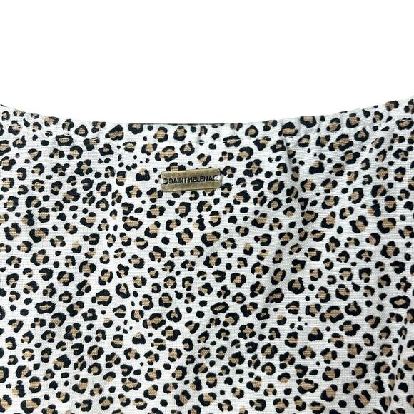 Saint Helena Sleeveless Cotton/Linen Dress Animal Print Cheetah Leopard Sz S - Picture 7 of 8